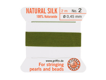 GRIFFIN™ / nić jedwabna z igłą / 0.45mm / olive / 2m