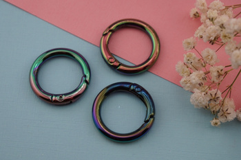 Baza breloka / kółko / metal / 25x25mm / multikolor / 1szt