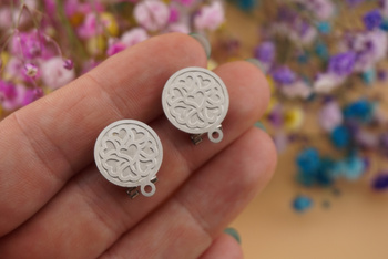 Sztyfty z zapięciem / stal chirurgiczna / 15mm / srebrny / 2szt