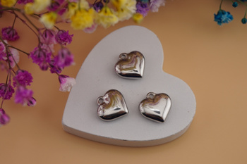 Serce / zawieszka ze stali chirurgicznej / 12.5x12mm / srebrny / 1szt