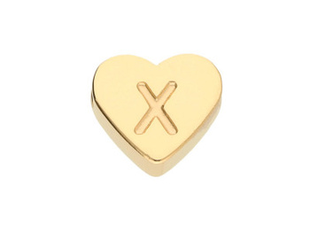 Literka X / przekładka / stal chirurgiczna / 6x7mm / otwór 1.4mm / złoty / 1szt