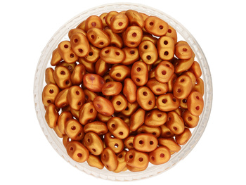 SuperDuo™ / 2.5x5mm / Gold Shine / Burnt Orange / 10g / ~140szt