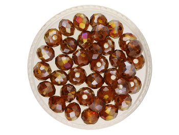 CrystaLove™ / kryształki szklane / rondelle / 5x6mm / brązowy AB / 84szt