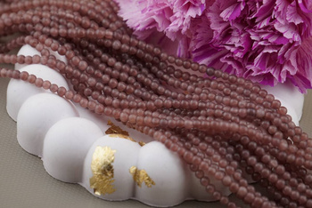 Kocie oko / kula / 4mm / brązowo - fioletowy / ok 90 szt / 1 sznur