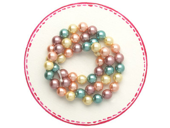 Perły kolorowe / kula / 6mm / multikolor / 10szt