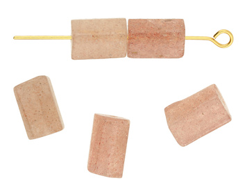 Kwarc truskawkowy / walec fasetowany / 11x8mm / otwór 1mm / 2szt