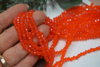 CrystaLove™ / kryształki szklane / rondelle / 3x4mm / Orange Red / 110szt