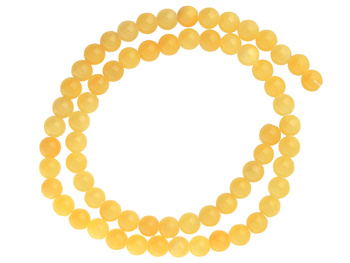 Agat / kula / 4mm / żółty / sznur / 90szt