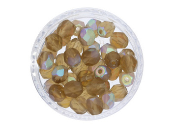 Firepolish™ / 4mm / Matte AB / Smoky Topaz / 40szt