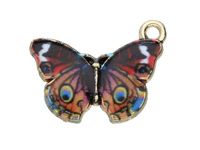 Motyl SweetCharm™/ zawieszka charms / 15x20mm / KC Gold, multikolor / 2szt