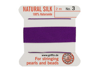 GRIFFIN™ / nić jedwabna z igłą / 0.35mm / amethyst / 2m