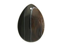 Agat / zawieszka / kropla / 43x30x7mm / czarny, brązowy / 1szt