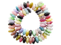 Agat / oponki  / 6x13mm / multikolor / otwór 1mm / 1 sznur / 65 kamieni