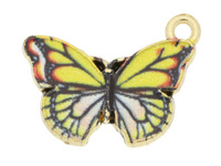 Motyl SweetCharm™ / zawieszka charms / 15x20x2mm / KC Gold, żółty / 2szt