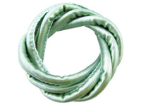 Rzemień ekologiczny, szyty, metaliczny / miętowy / wymiary 5x7mm / 1m