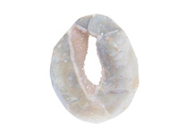 Agat druzy / plaster nieregularny / 63x51x19mm / jasny szary / 1szt