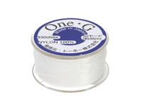 One-G™ / nić nylonowa do koralików / white / grubość 0.35mm / 46m