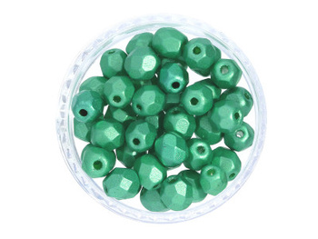 Firepolish™ / 4mm / Matte Metallic / Coated Green / 40szt