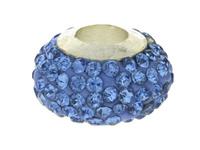 Oponka Discoteque™ / przekładka / 106 cyrkonii / 8x14mm / jasny srebrny,niebieski / otwór 5mm / 1szt
