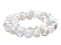 Agat tybetański / kula fasetowana / 6mm / biało-beżowy / 60szt