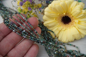 Koral Fossil żółty 3A / kula / 4mm / sznur / około 90szt