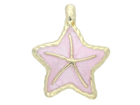 Rozgwiazda SweetCharm™ / zawieszka charms / 27x23x5mm / KC Gold, różowy / otwór 3x4mm / 2szt