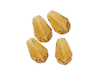 CrystaLove™ / kryształki szklane / kropla / 12x8mm / Amber / 4szt
