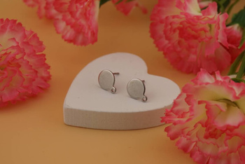 Sztyfty kółko / stal chirurgiczna / 8x8mm / srebrny / 2szt