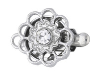 Rozeta Glamm™ / zapięcie szufladkowe / 18x12x6mm / srebrny / uchwyt 2mm / 1szt