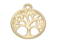 Drzewo / zawieszka charms / 18x16x1.5mm / KC Gold / 4szt