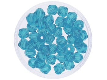 CrystaLove™ / kryształki szklane / bicone / 6mm / turkusowy / 46szt