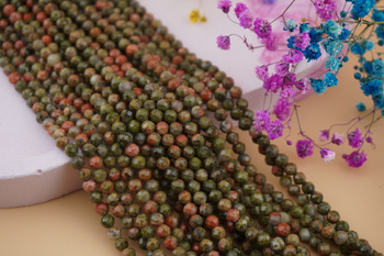 Unakit / kula fasetowana / 4mm / sznur / 90szt