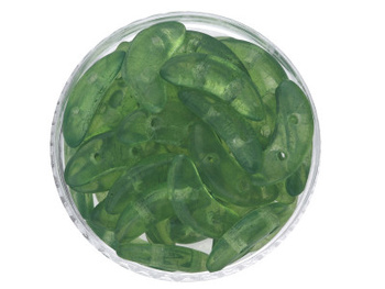 CZECHMATES™ / koraliki szklane / Crescent / 3/10mm / Transparent / Green Flash / 5g