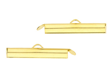 Końcówki wsuwane / slide / stal chirurgiczna / 35mm / złoty / uchwyt 1.5mm / 2szt