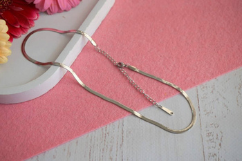 Łańcuszek choker z karabińczykiem / stal nierdzewna / 3mm / srebrny / 35 + 8cm