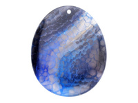 Agat / zawieszka / owal / 54x44x10mm / grafitowo-niebieski / 1szt