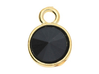 Spotlight Glamm™ / zawieszka charms / 14x10x5mm / KC Gold, Jet / 2szt