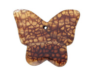 Agat / zawieszka / motyl / 38x43x4mm / brązowy / 1szt