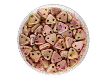 CZECHMATES™ / koraliki szklane / Triangle / 6mm / Luster - Opaque / Gold - Smoky Topaz / 5g