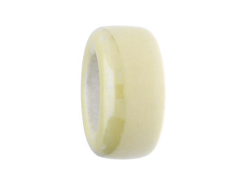 Koraliki ceramiczne / oponka / 9.5x19x19mm / kolor waniliowy / otwór 11mm / 2szt