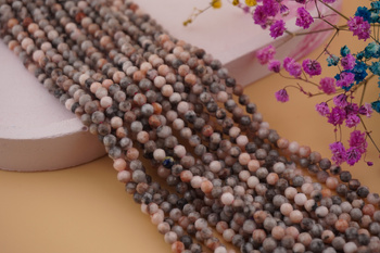 Agat Flower Zebra / kula fasetowana / 4mm / sznur / około 84szt