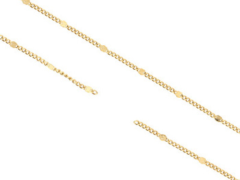 Łańcuszek z elementem ozdobnym / stal nierdzewna / 1.3x1.7mm / złoty / 1m