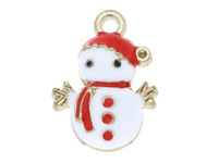 Bałwan SweetCharm™ / zawieszka charms / 16x12x4mm / KC Gold / 1szt