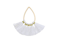 Chwost z nici wiskozowych / łezka / 36mm / biały / 1szt