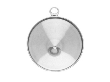 Zawieszka / baza do rivoli 6mm / stal nierdzewna / 8.5x7x2mm / srebrny / 2szt
