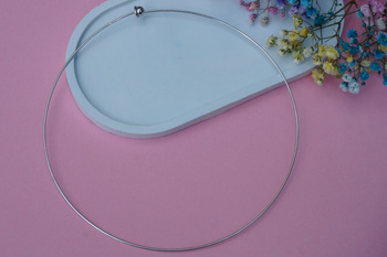 Baza naszyjnika / stal chirurgiczna / srebrny / 15cm / 1szt