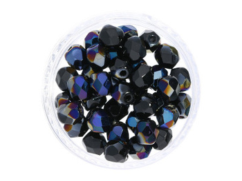 Firepolish™ /  4mm / Blue Iris / Jet / 40szt