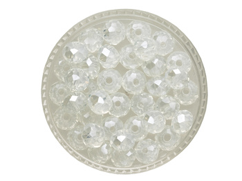 CrystaLove™ / kryształki szklane / rondelle / 5x6mm / biały AB / 84szt