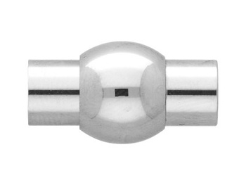 Zapięcie magnetyczne / stal chirurgiczna / walec z kulką / 15x8x8mm / srebrny / otwór 3mm / 1szt