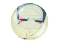 Kaboszon szklany z grafiką K20 PT1335 / kremowy / 20mm / 2szt